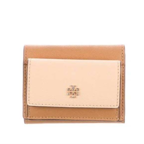 Tory Burch | Colorblock Pattern Compact Wallet - Picture 1 of 10